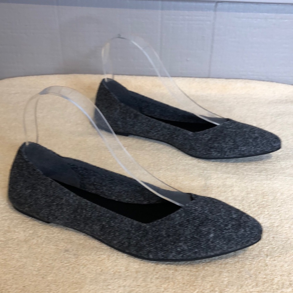 Mia Izzy Flannel Flyknit Pointed Toe Charcoal Gray Women's 9M Ballet Flats Shoe